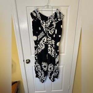 Anthropologie Black and White Patterned Harem Pants